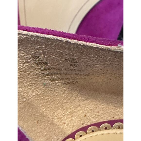 Sam Edelman Haide Fuchsia Feather Suede Leather Pom Pom Stiletto Pumps Heels 10M - Picture 12 of 12